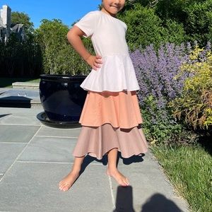 Worn once - something navy Alexandra tiered dress